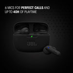 JBL Vibe Beam 2 - True Wireless Noise Cancelling Earbuds with JBL Pure Bass Sound & Smart Ambient technology, 4mics for crisp, clear calls, up to 40Hrs of Playback, IP54 Dust & Water resistant (Black)