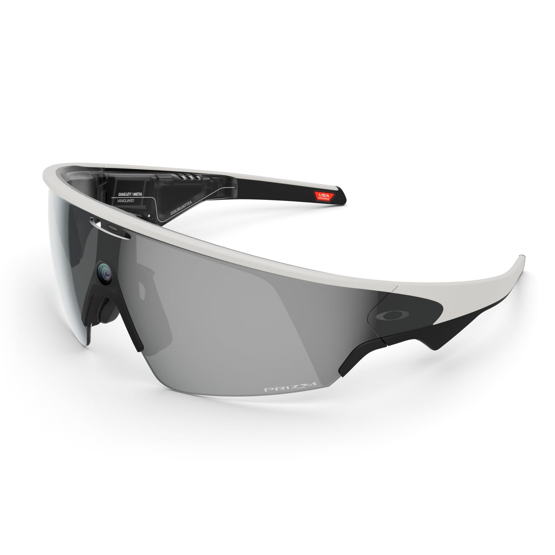 Meta Oakley Vanguard, White | Smart AI Glasses for Men, Women — Camera, Audio, Video Recording — Prizm™ Sapphire Lenses — Sunglasses