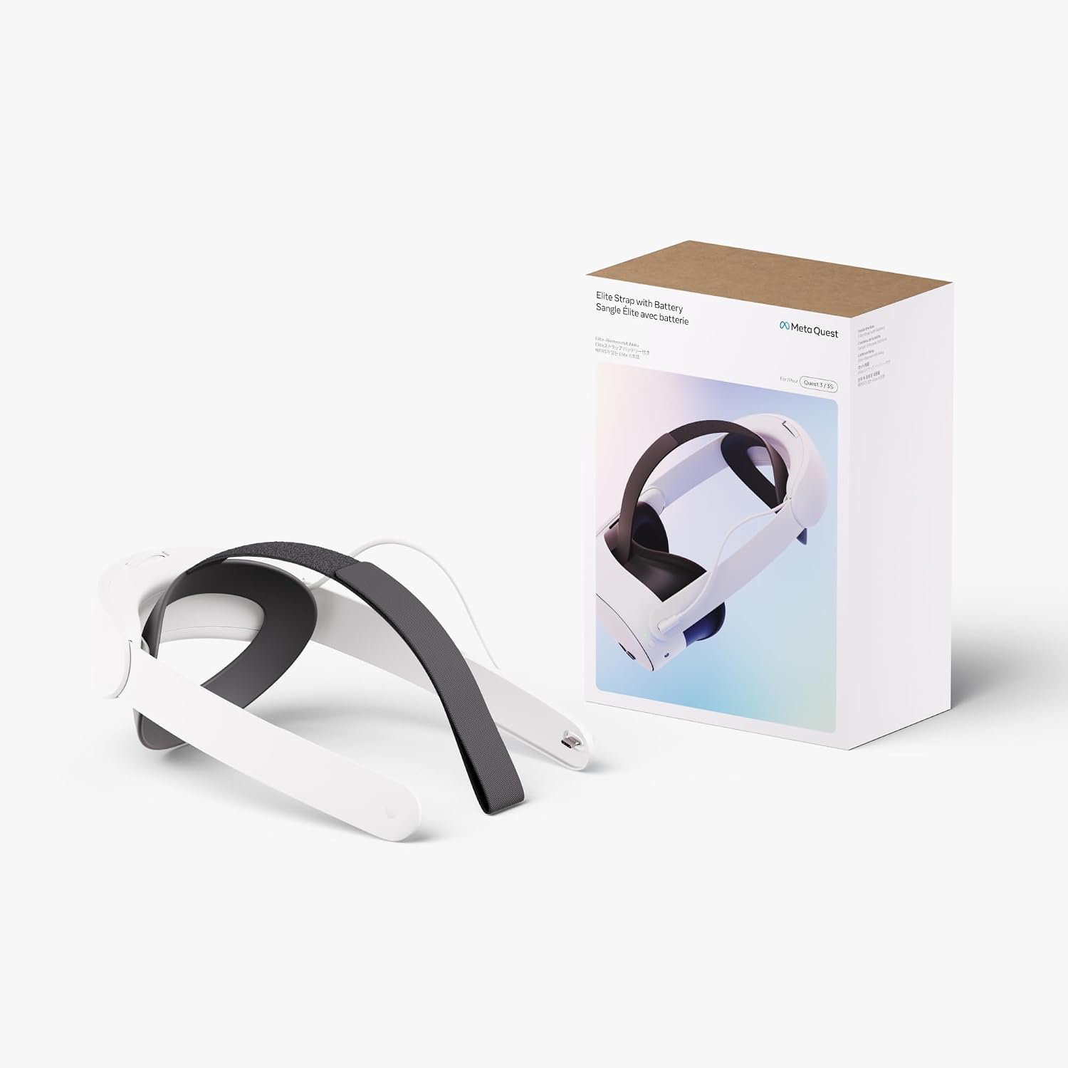 Meta Quest Elite Strap with Battery — Works with Meta Quest 3/3S — Up to 2 Extra Hours Playtime — Premium Comfort and Weight Distribution — Adjustable, Ergonomic Fit