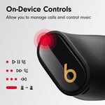 Beats Studio Buds + | True Wireless Noise Cancelling Earbuds, Enhanced Apple & Android Compatibility, Built-in Microphone, Sweat Resistant Bluetooth Headphones, Spatial Audio - Black/Gold
