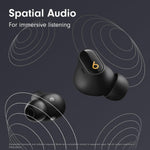 Beats Studio Buds + | True Wireless Noise Cancelling Earbuds, Enhanced Apple & Android Compatibility, Built-in Microphone, Sweat Resistant Bluetooth Headphones, Spatial Audio - Black/Gold