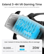 Battery Head Strap Compatible with Oculus Meta Quest 3S/3/2,10000mAh Battery VR Headset Strap Enhanced Support and Comfort, Adjustable Elite Strap Replacement- MV1001
