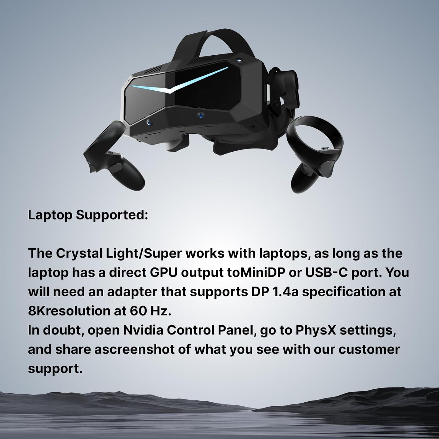 Pimax Crystal Super VR Headset, 3840x3840 per Eye, Ultrawide, 140° FOV, Eye- Tracking, Ultra-Sharp for Flight & Racing Simulators & Gaming, DP Connection with PC
