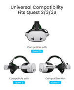 Battery Head Strap Compatible with Oculus Meta Quest 3S/3/2,10000mAh Battery VR Headset Strap Enhanced Support and Comfort, Adjustable Elite Strap Replacement- MV1001