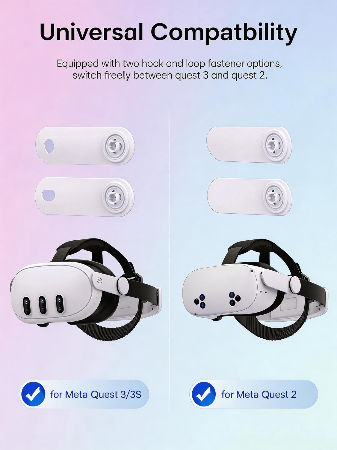 Battery Head Strap Compatible with Oculus Meta Quest 3S/3/2,10000mAh Battery VR Headset Strap Enhanced Support and Comfort, Adjustable Elite Strap Replacement- MV1001