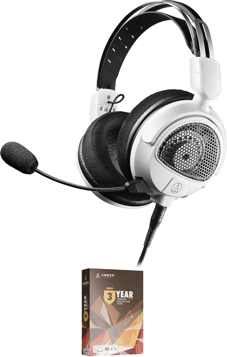 Audio-Technica ATH-GDL3WH Open-Back Wired Gaming Headset with 3 Year Amber Protection Plan (2022)