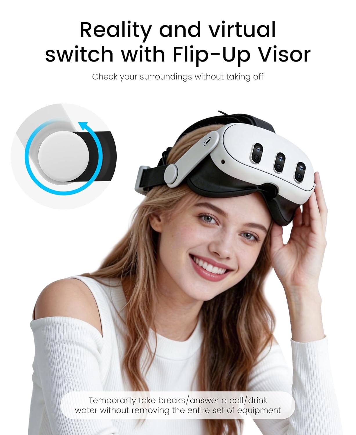 Battery Head Strap Compatible with Oculus Meta Quest 3S/3/2,10000mAh Battery VR Headset Strap Enhanced Support and Comfort, Adjustable Elite Strap Replacement- MV1001
