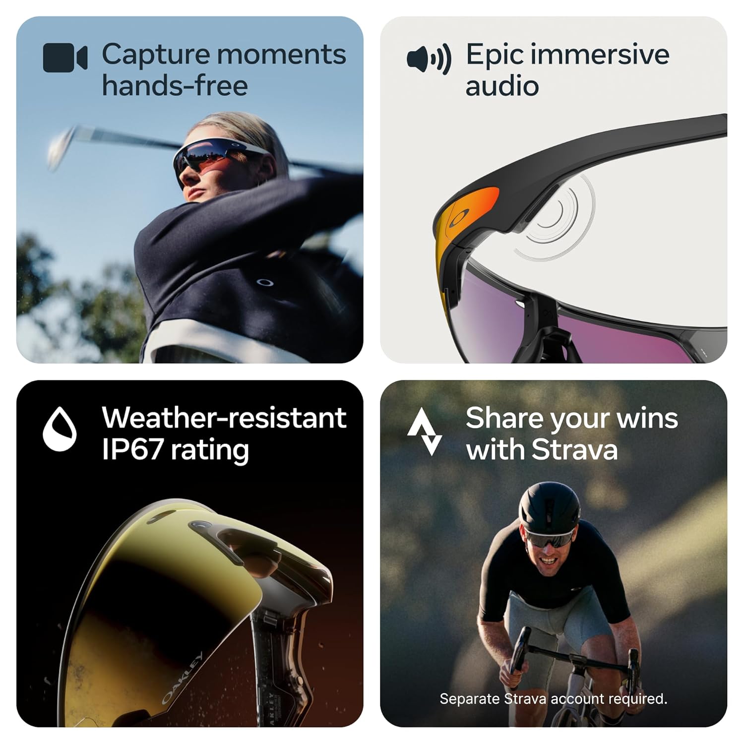 Meta Oakley Vanguard, White | Smart AI Glasses for Men, Women — Camera, Audio, Video Recording — Prizm™ Sapphire Lenses — Sunglasses