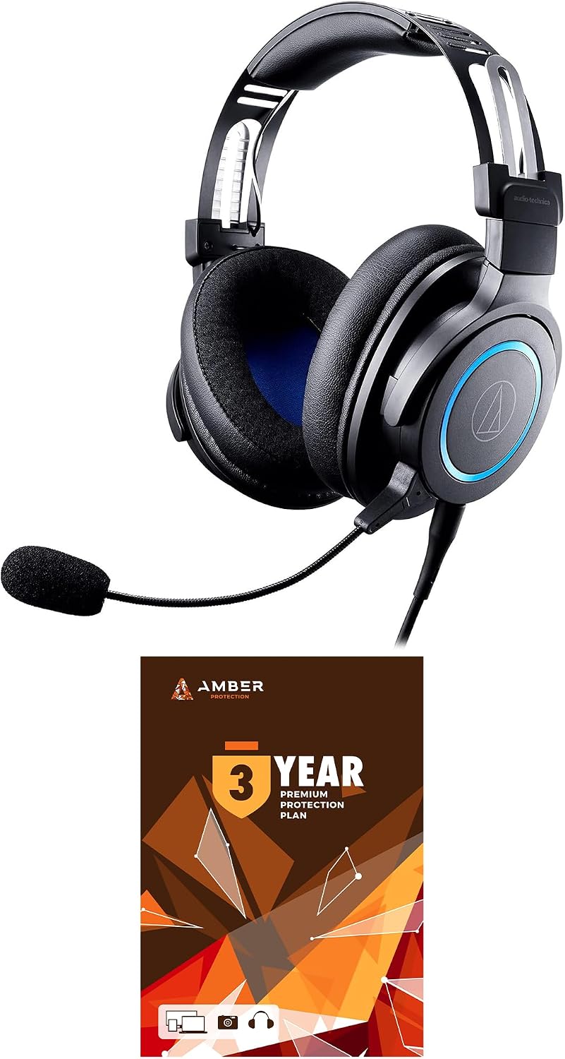 Audio Technica ATH-G1 Wired Gaming Headset Black with an Additional 1 Year Extended Amber Protection (2020)