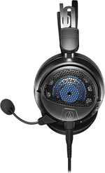 Audio-Technica ATH-GDL3BK Open-Back Wired Gaming Headset - Black/Blue with an Additional 1 Year Extended Amber Protection (2022)
