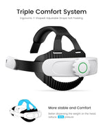 Battery Head Strap Compatible with Oculus Meta Quest 3S/3/2,10000mAh Battery VR Headset Strap Enhanced Support and Comfort, Adjustable Elite Strap Replacement- MV1001