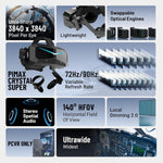 Pimax Crystal Super VR Headset | Full Payment Version 3840x3840 per Eye Ultrawide 140° FOV Eye- Tracking Ultra-Sharp for Flight & Racing Simulators & Gaming (CS-ultrawide)