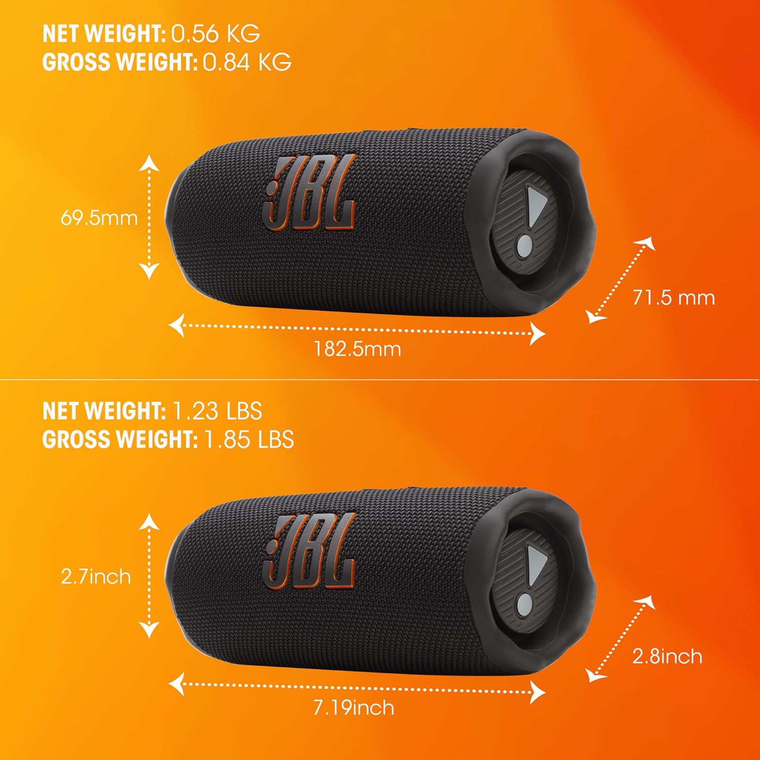 JBL Flip 7 - Portable Waterproof and Drop-Proof Speaker, Bold JBL Pro Sound with AI Boost, 16Hrs of Playtime, and PushLock System with Interchangeable Accessories (Blue)